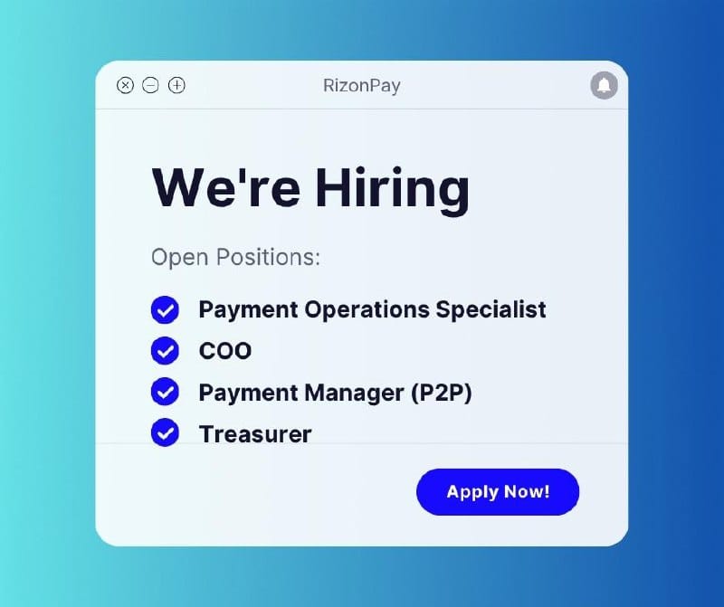 🚀 Открыты 4 позиции: Payment Operations Specialist, Операционный директор (COO), Payment Manager (P2P), Казначей (Treasurer)!