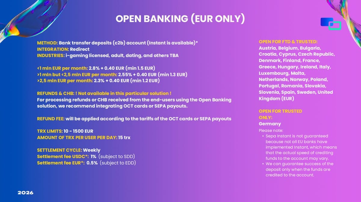 🇪🇺 Оффер на Open Banking FTD для тир 1 стран