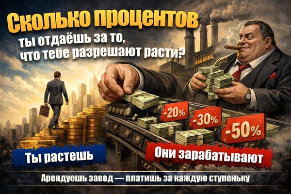 ❓Сколько процентов ты отдаешь за то, что тебе разрешают расти?
