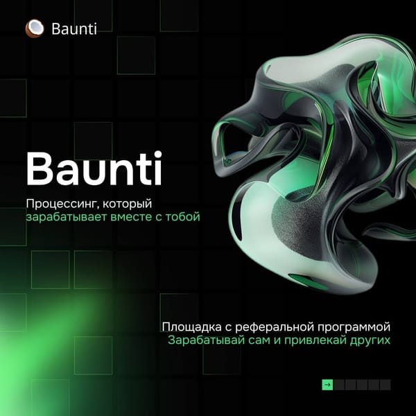 🥥Baunti — процессинговая платформа по приёму и отправке платежей.